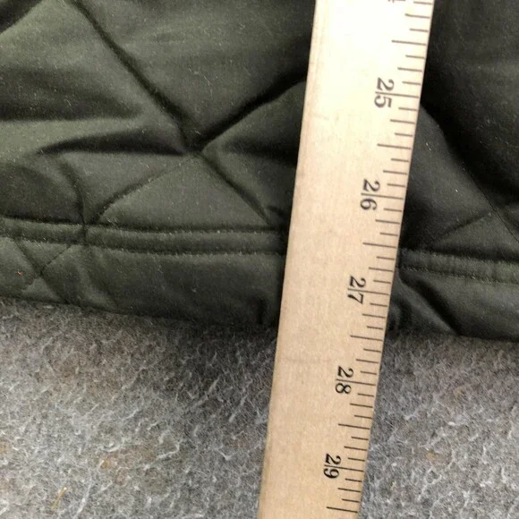 L.L. Bean Jacket Mens Large Green Quilted Canvas Down Insulated Full Zip Outdoor - Picture 9 of 9